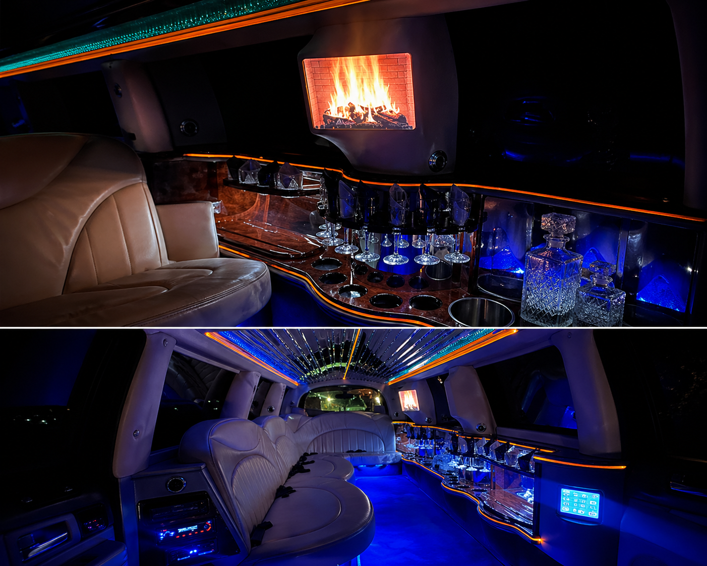 Limousine leather seating detail