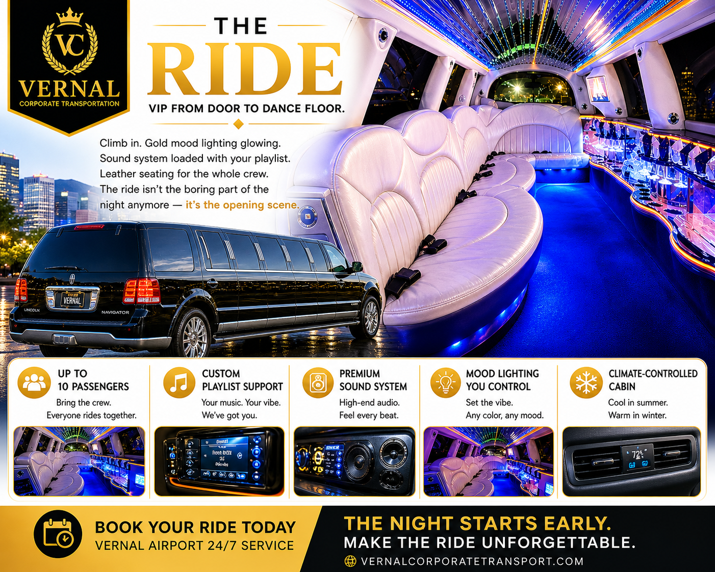 Friends celebrating inside party limousine