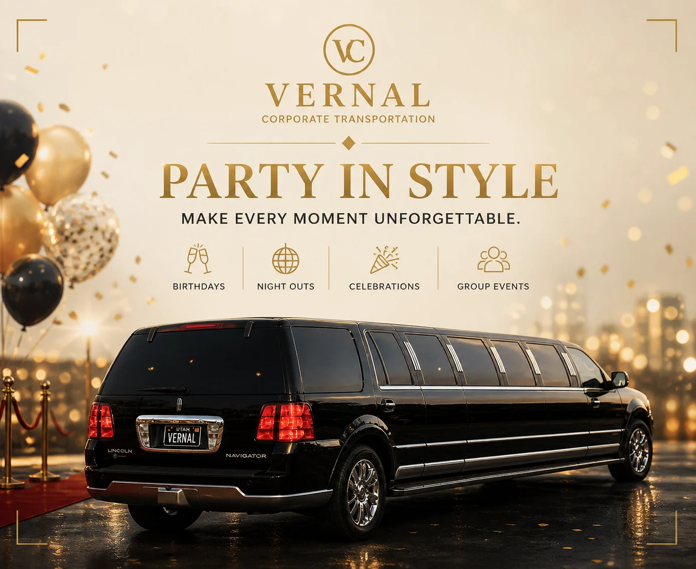 Bachelorette party boarding limousine