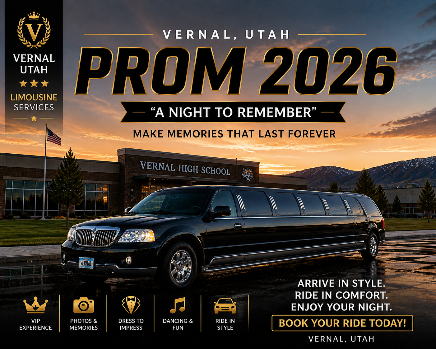 Friends laughing inside prom limousine