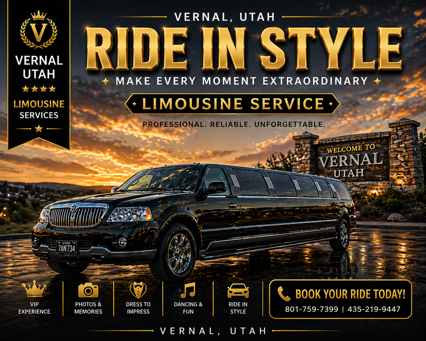 Limousine in Dinosaur National Monument scenery